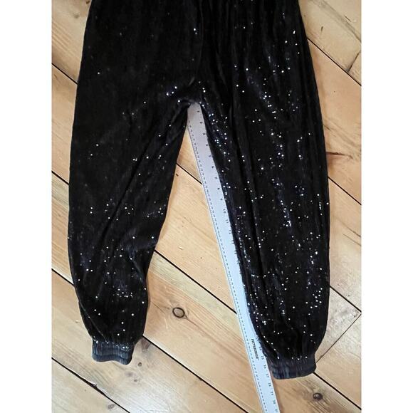 NWT! Mittoshop Women's Sequin Black Pull On Pants. Drawstring. Sz Small. Jogger - Picture 5 of 7